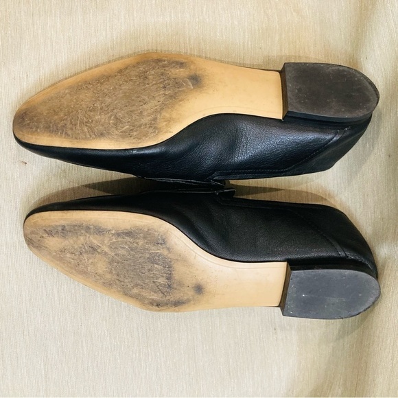 ZARA WOMAN Sz 40 Supple Leather Silver Chain Detail Long Toe Cap  Loafers Shoes - Picture 4 of 8